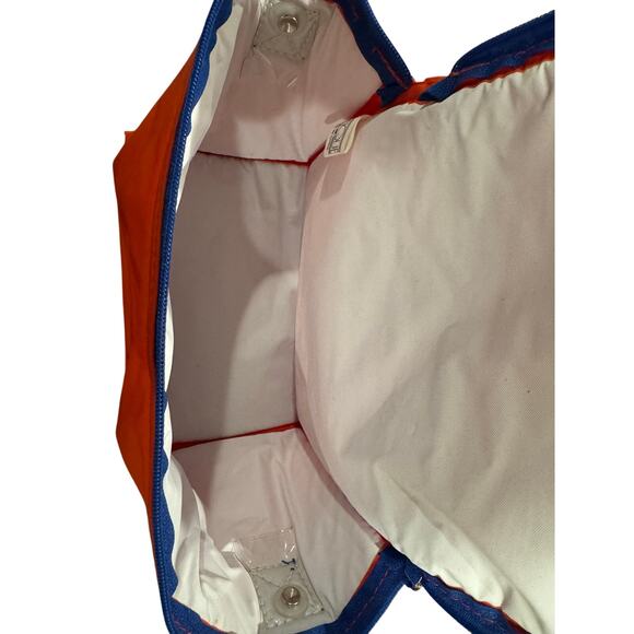 LaTique Red Blue Insulated Lunch Tote Cooler bag 1980/1990/ Vintage EUC - Picture 3 of 9